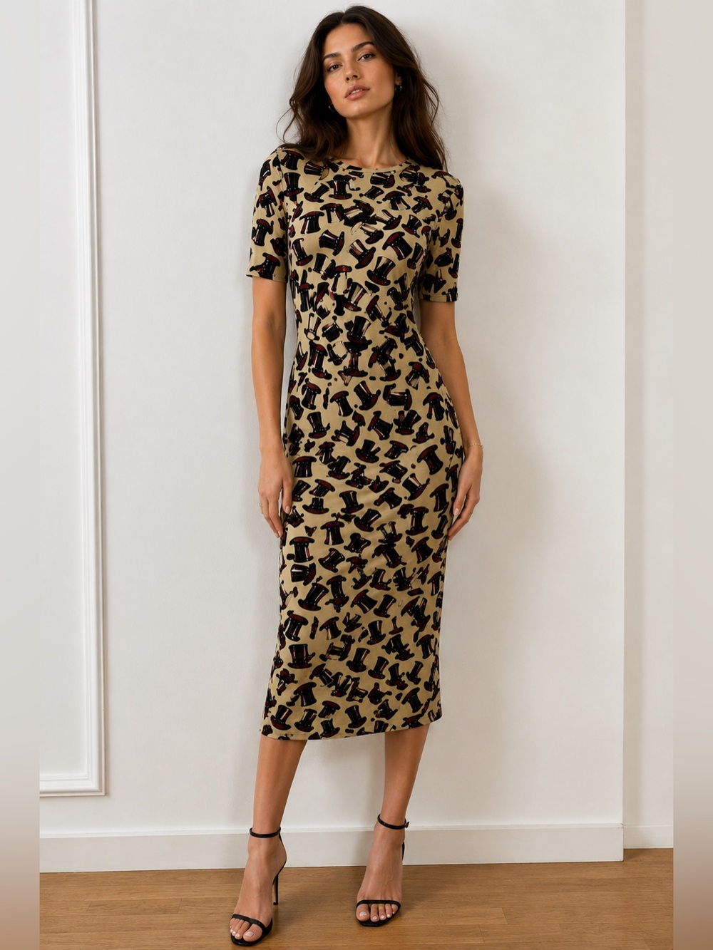 LuLaRoe Julia Dress XXS Uncle Sam Hat Print Bodycon NWT